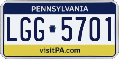 PA license plate LGG5701