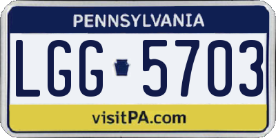 PA license plate LGG5703