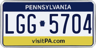 PA license plate LGG5704