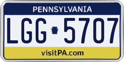 PA license plate LGG5707