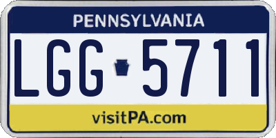 PA license plate LGG5711