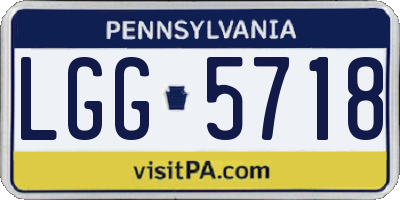PA license plate LGG5718
