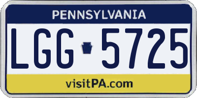 PA license plate LGG5725