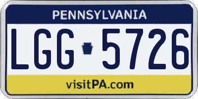 PA license plate LGG5726