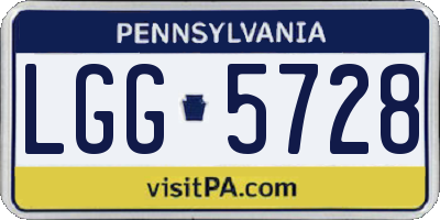 PA license plate LGG5728