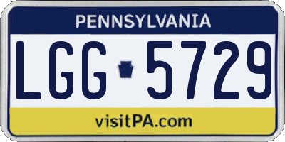 PA license plate LGG5729