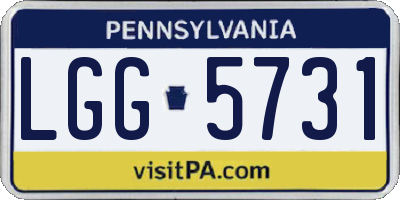 PA license plate LGG5731