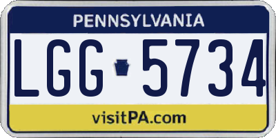 PA license plate LGG5734