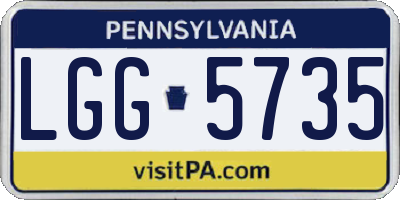 PA license plate LGG5735