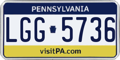PA license plate LGG5736