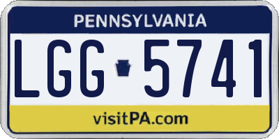 PA license plate LGG5741