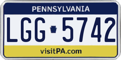 PA license plate LGG5742