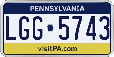 PA license plate LGG5743