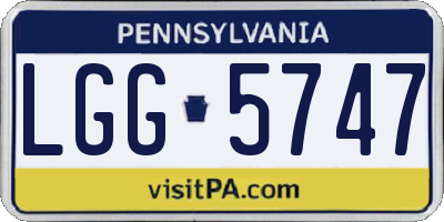 PA license plate LGG5747