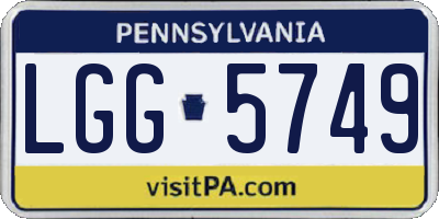 PA license plate LGG5749
