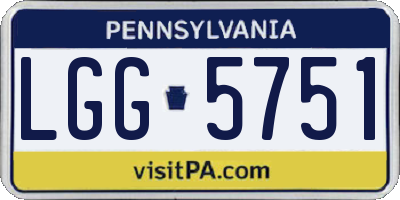 PA license plate LGG5751