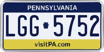 PA license plate LGG5752