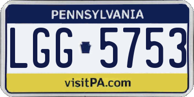 PA license plate LGG5753