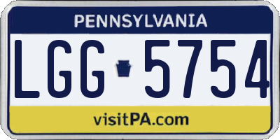 PA license plate LGG5754