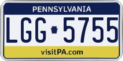 PA license plate LGG5755