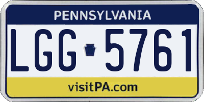 PA license plate LGG5761