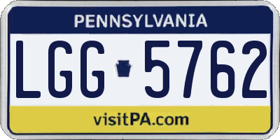 PA license plate LGG5762