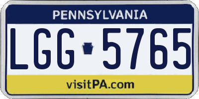 PA license plate LGG5765