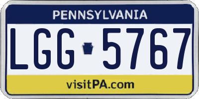 PA license plate LGG5767