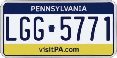 PA license plate LGG5771