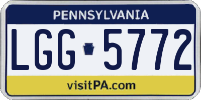 PA license plate LGG5772