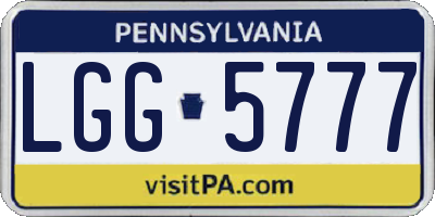 PA license plate LGG5777