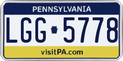 PA license plate LGG5778