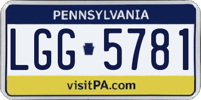 PA license plate LGG5781