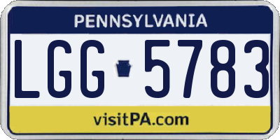 PA license plate LGG5783