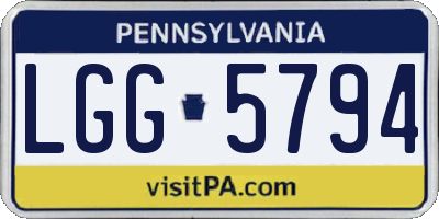PA license plate LGG5794