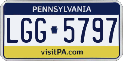 PA license plate LGG5797