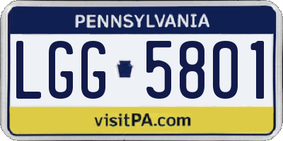 PA license plate LGG5801