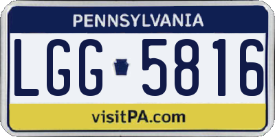 PA license plate LGG5816
