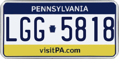 PA license plate LGG5818