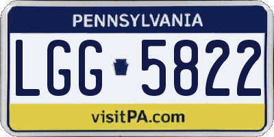 PA license plate LGG5822