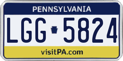 PA license plate LGG5824