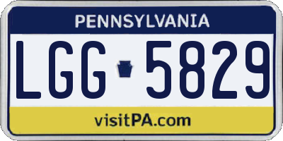 PA license plate LGG5829