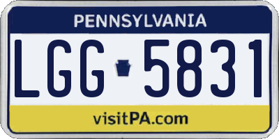 PA license plate LGG5831