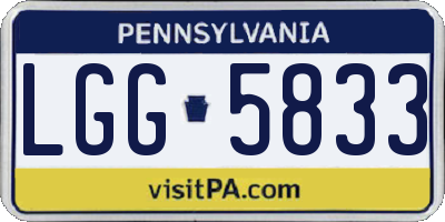 PA license plate LGG5833