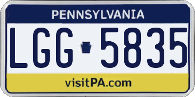 PA license plate LGG5835