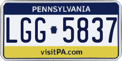 PA license plate LGG5837