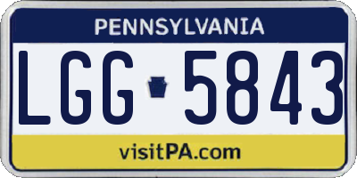 PA license plate LGG5843