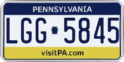 PA license plate LGG5845