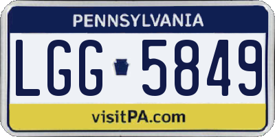 PA license plate LGG5849