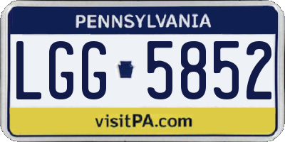 PA license plate LGG5852